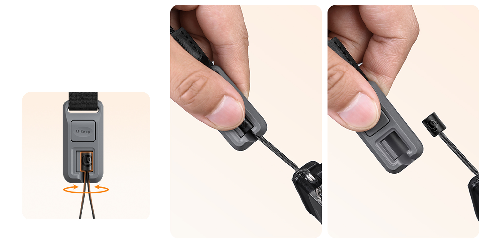 width=100% Pasek do aparatu Ulanzi CSS2 U-Snap - pomarańczowy